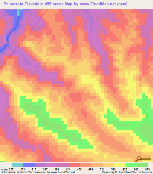 Palmasola,Dominican Republic Elevation Map