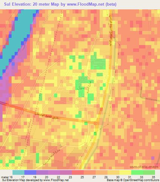 Sul,Egypt Elevation Map