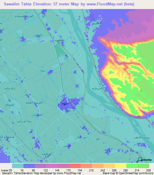 Sawalim Tahta,Egypt Elevation Map