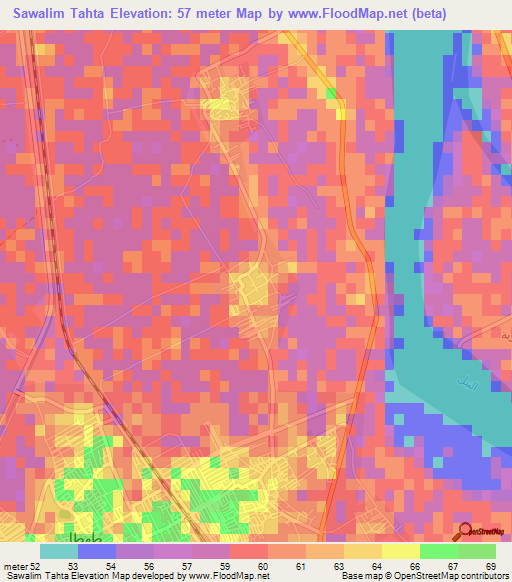 Sawalim Tahta,Egypt Elevation Map