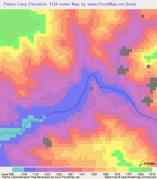 Palma Cana,Dominican Republic Elevation Map