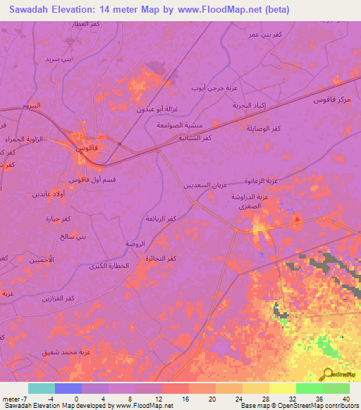 Sawadah,Egypt Elevation Map