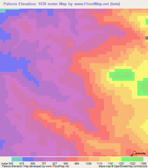 Paleros,Dominican Republic Elevation Map