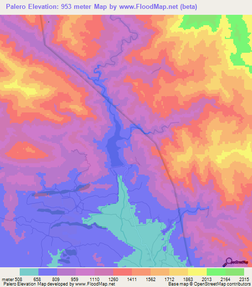 Palero,Dominican Republic Elevation Map