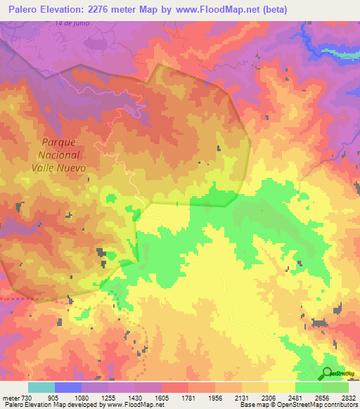 Palero,Dominican Republic Elevation Map