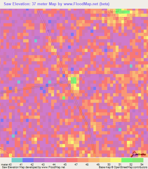 Saw,Egypt Elevation Map