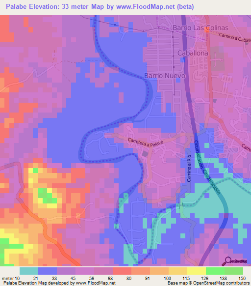 Palabe,Dominican Republic Elevation Map