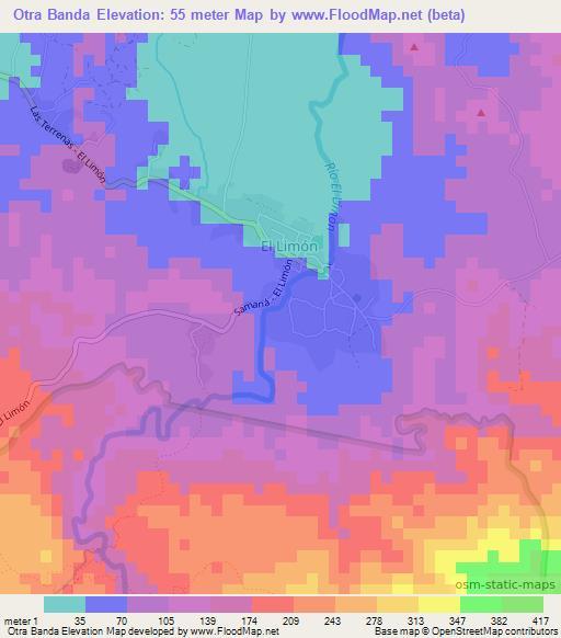 Otra Banda,Dominican Republic Elevation Map