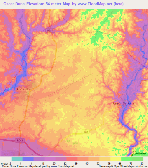 Oscar Duna,Dominican Republic Elevation Map