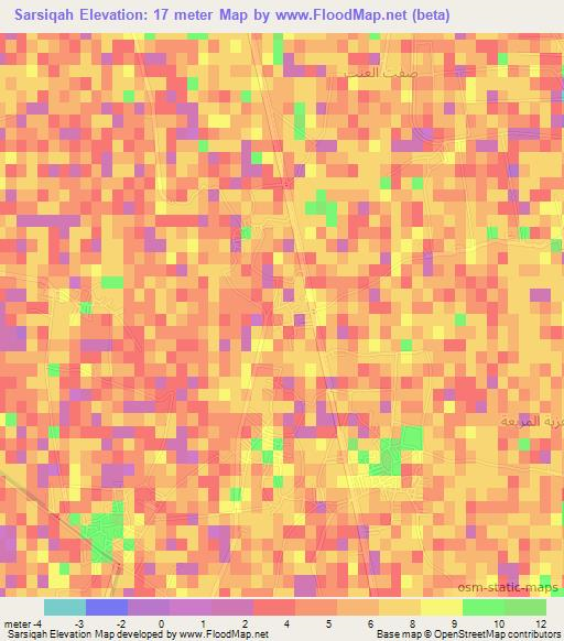 Sarsiqah,Egypt Elevation Map