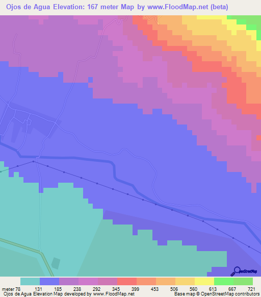 Ojos de Agua,Dominican Republic Elevation Map