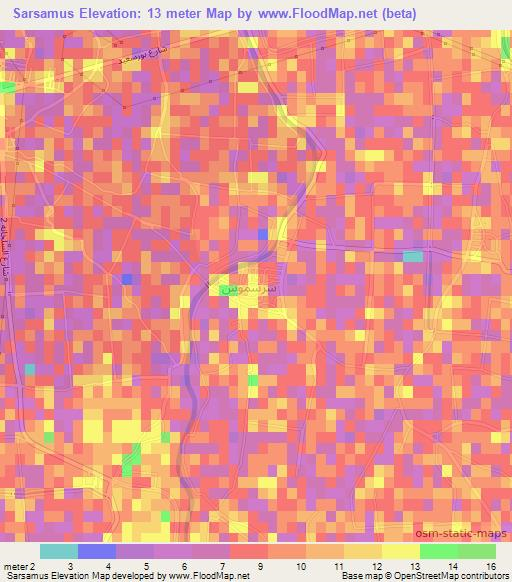 Sarsamus,Egypt Elevation Map