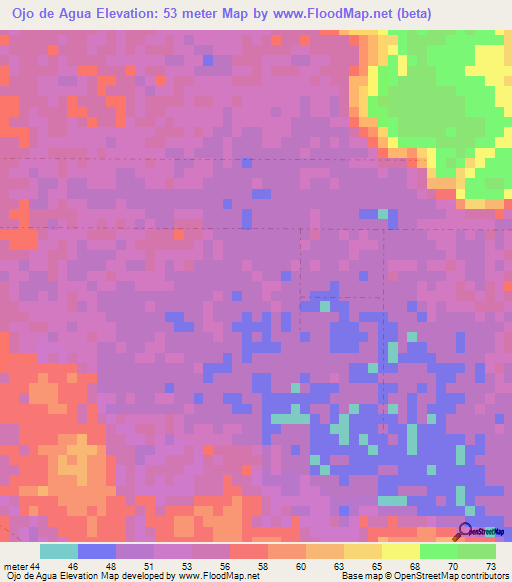 Ojo de Agua,Dominican Republic Elevation Map