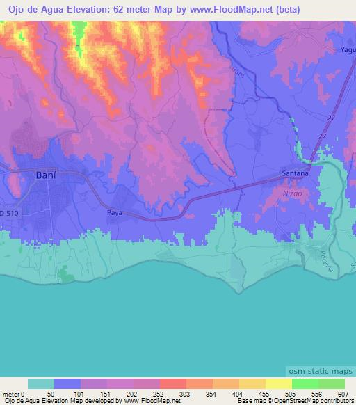 Ojo de Agua,Dominican Republic Elevation Map