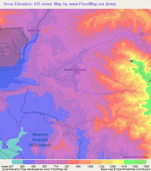 Ocoa,Dominican Republic Elevation Map