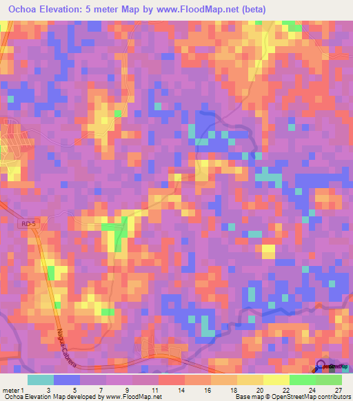 Ochoa,Dominican Republic Elevation Map