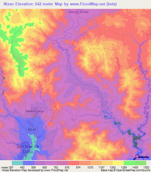 Nizao,Dominican Republic Elevation Map