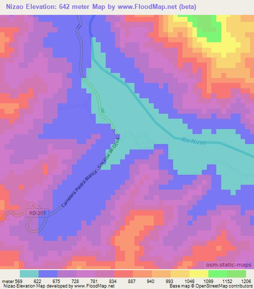 Nizao,Dominican Republic Elevation Map