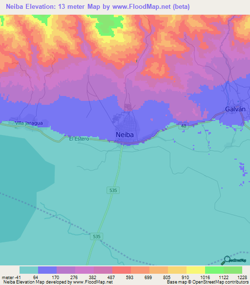 Neiba,Dominican Republic Elevation Map