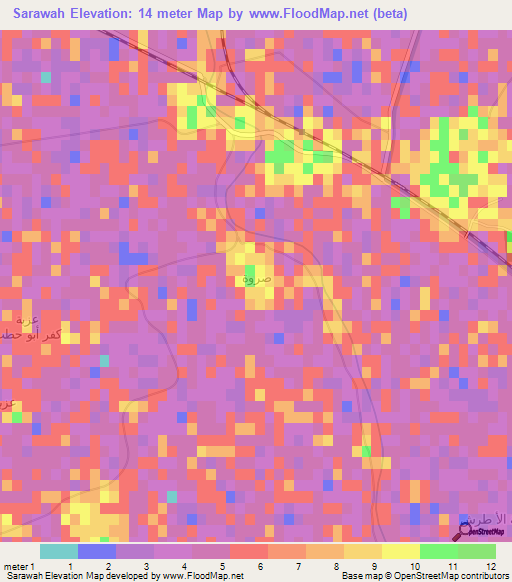 Sarawah,Egypt Elevation Map