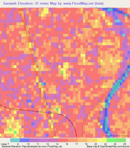 Sarawah,Egypt Elevation Map