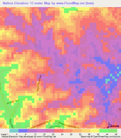 Naiboa,Dominican Republic Elevation Map