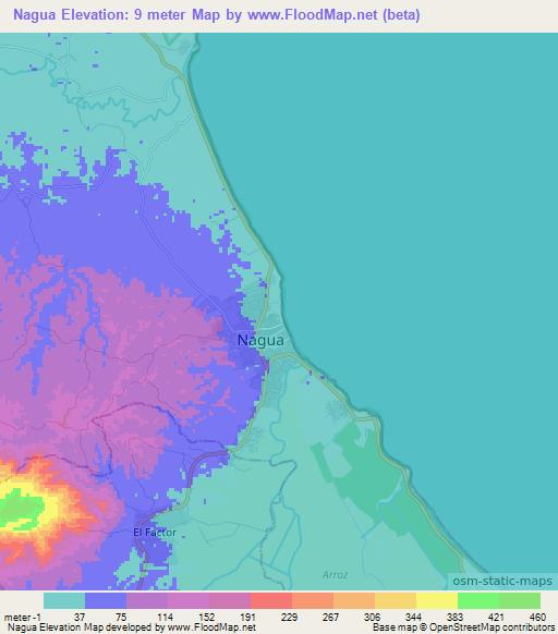 Nagua,Dominican Republic Elevation Map