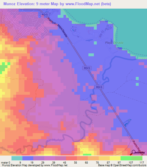 Munoz,Dominican Republic Elevation Map