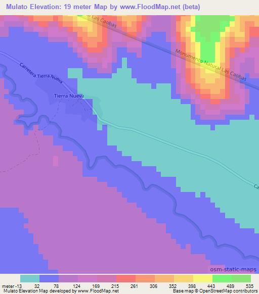 Mulato,Dominican Republic Elevation Map