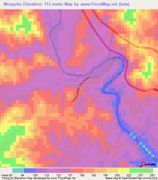 Mosquito,Dominican Republic Elevation Map