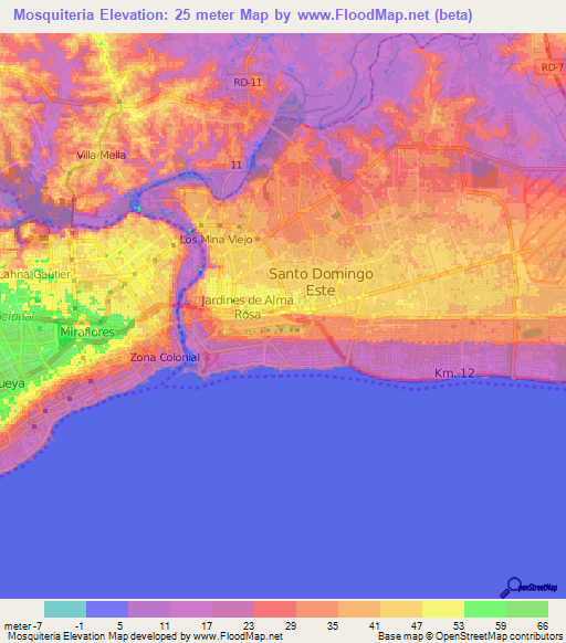 Mosquiteria,Dominican Republic Elevation Map