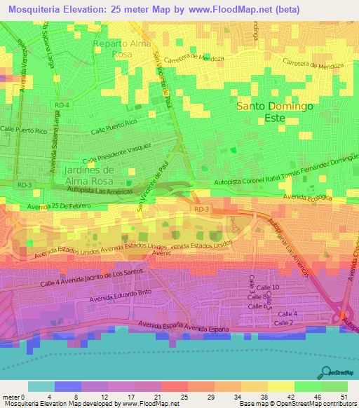 Mosquiteria,Dominican Republic Elevation Map