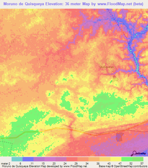 Moruno de Quisqueya,Dominican Republic Elevation Map