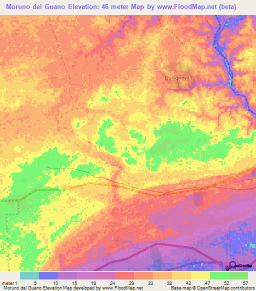 Moruno del Guano,Dominican Republic Elevation Map