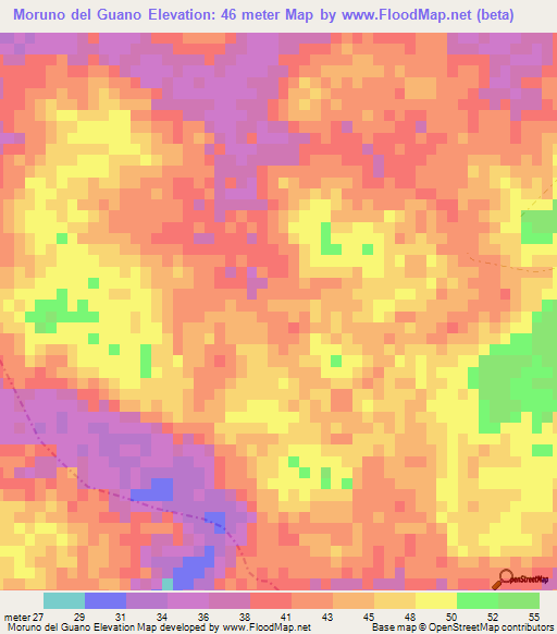 Moruno del Guano,Dominican Republic Elevation Map