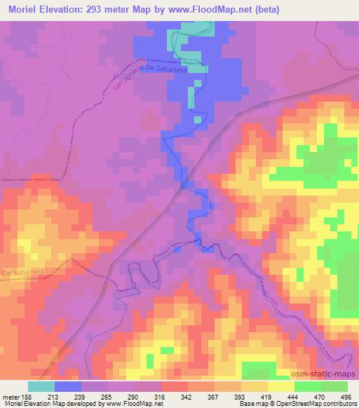 Moriel,Dominican Republic Elevation Map