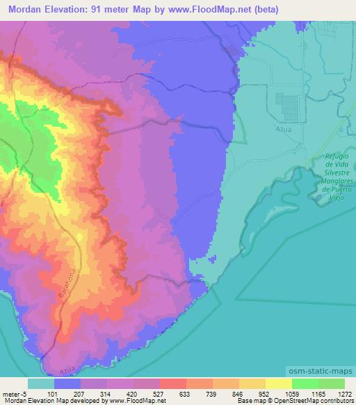 Mordan,Dominican Republic Elevation Map