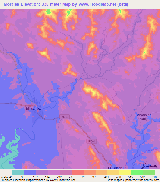 Morales,Dominican Republic Elevation Map