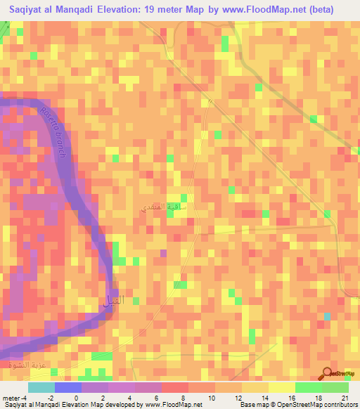 Saqiyat al Manqadi,Egypt Elevation Map