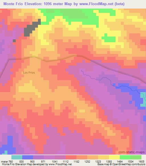 Monte Frio,Dominican Republic Elevation Map