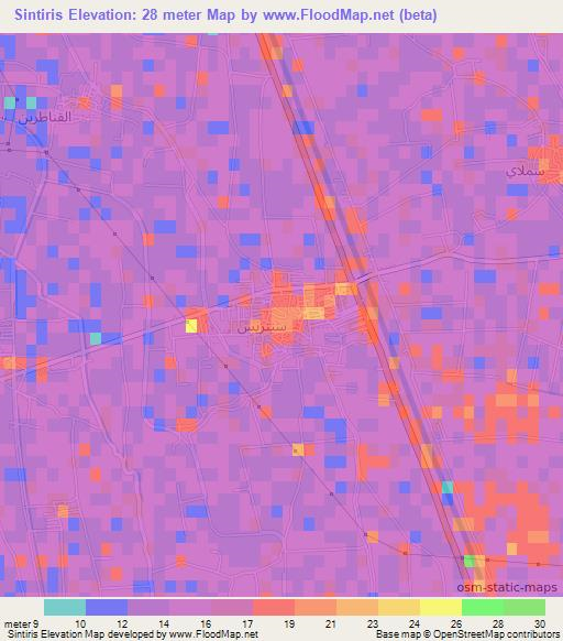 Sintiris,Egypt Elevation Map