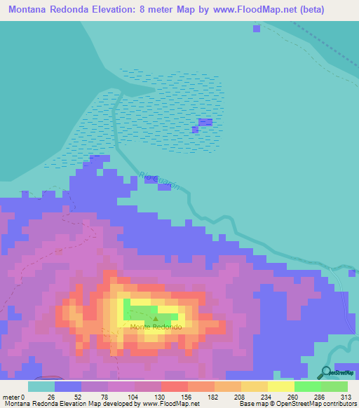 Montana Redonda,Dominican Republic Elevation Map