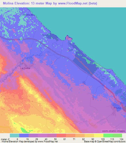 Molina,Dominican Republic Elevation Map