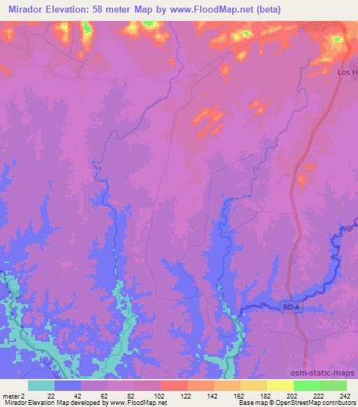 Mirador,Dominican Republic Elevation Map