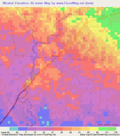 Mirabel,Dominican Republic Elevation Map