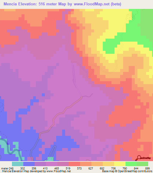 Mencia,Dominican Republic Elevation Map