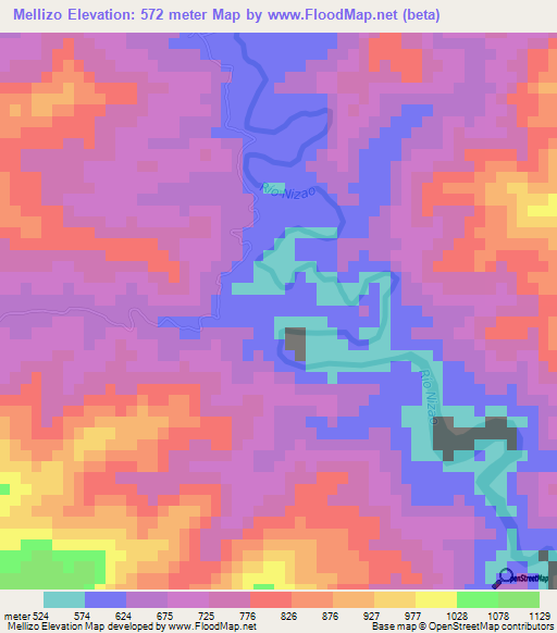 Mellizo,Dominican Republic Elevation Map