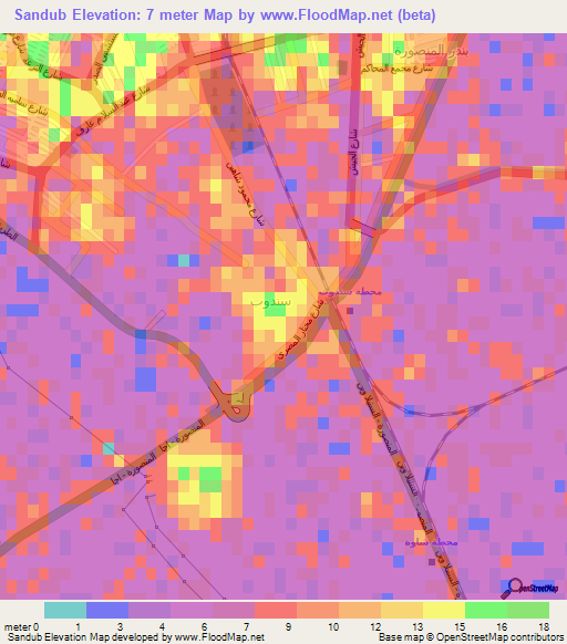 Sandub,Egypt Elevation Map