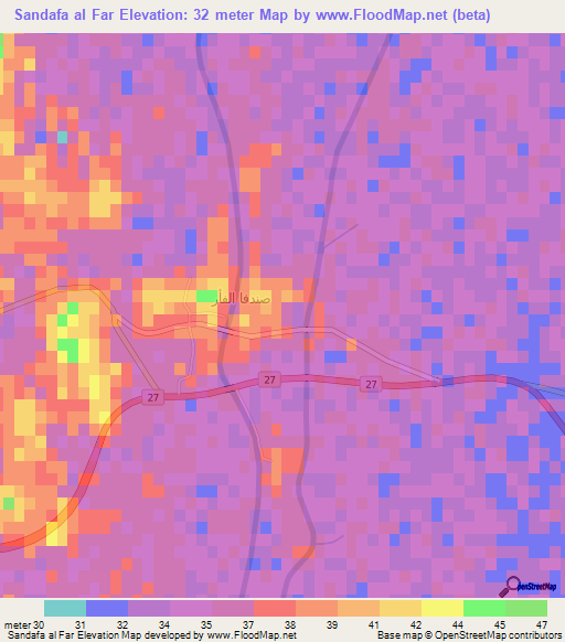 Sandafa al Far,Egypt Elevation Map