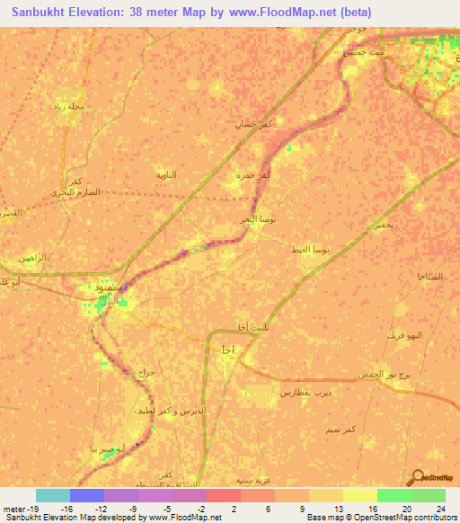 Sanbukht,Egypt Elevation Map